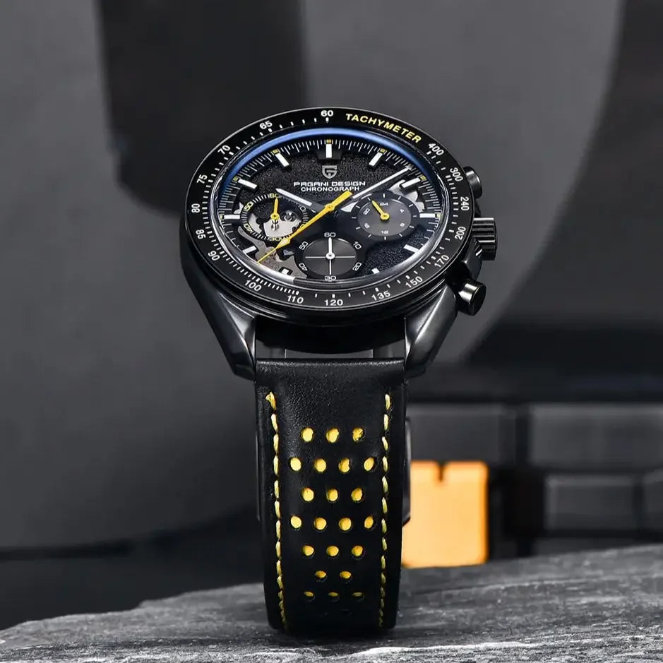 PAGANI DESIGN Skeletons Moon Men's Luxury Quartz Watch