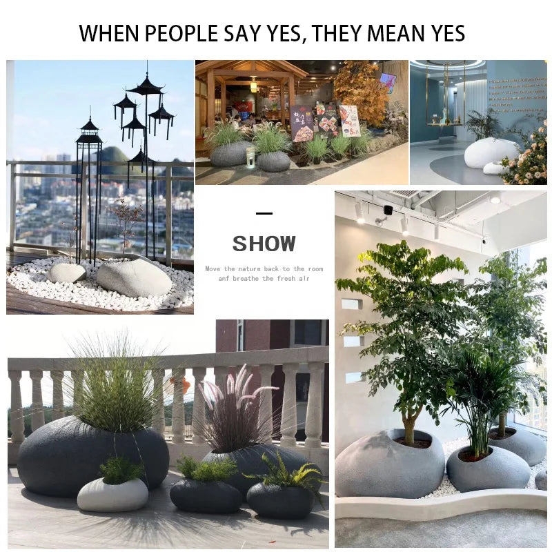Nordic Style Modern Large FRP Planter Vertical Fiberglass plant pots for garden ornaments indoor outdoor garden supplies