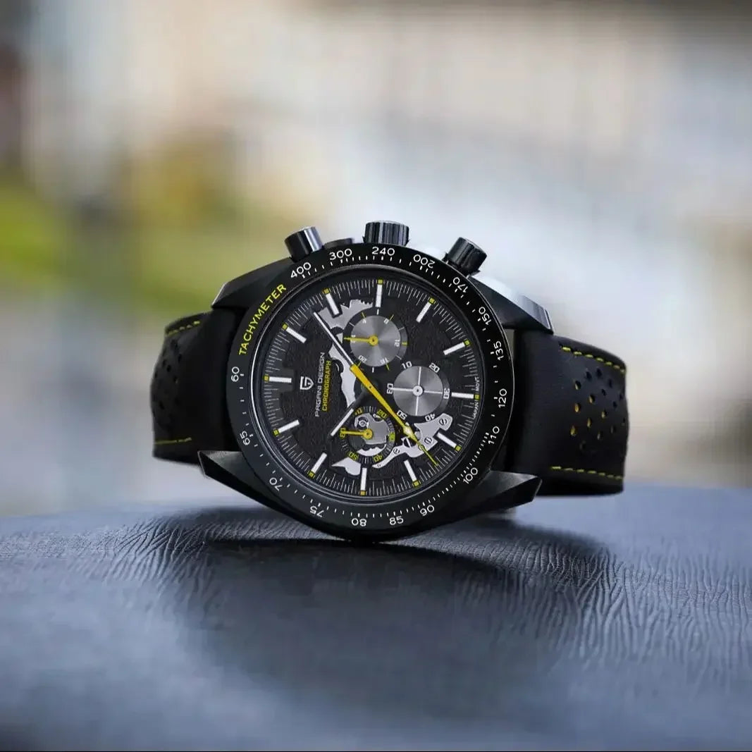 PAGANI DESIGN Skeletons Moon Men's Luxury Quartz Watch