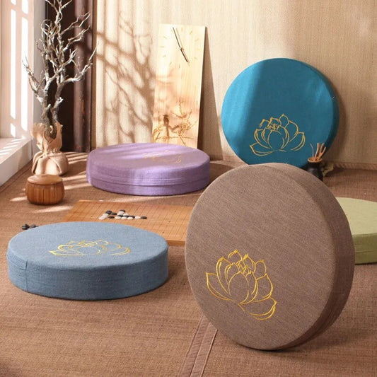 Yoga Cushion Linen - Japanese Tatami Mat Pillow perfect for Meditation