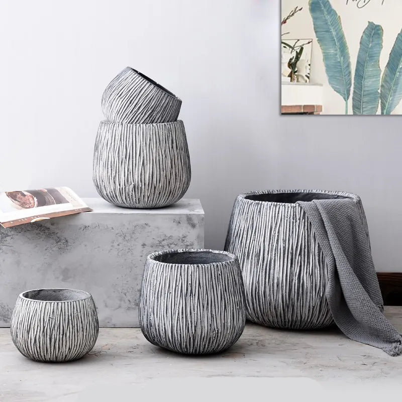 Nordic Style Reinforced Cement Plant Pot