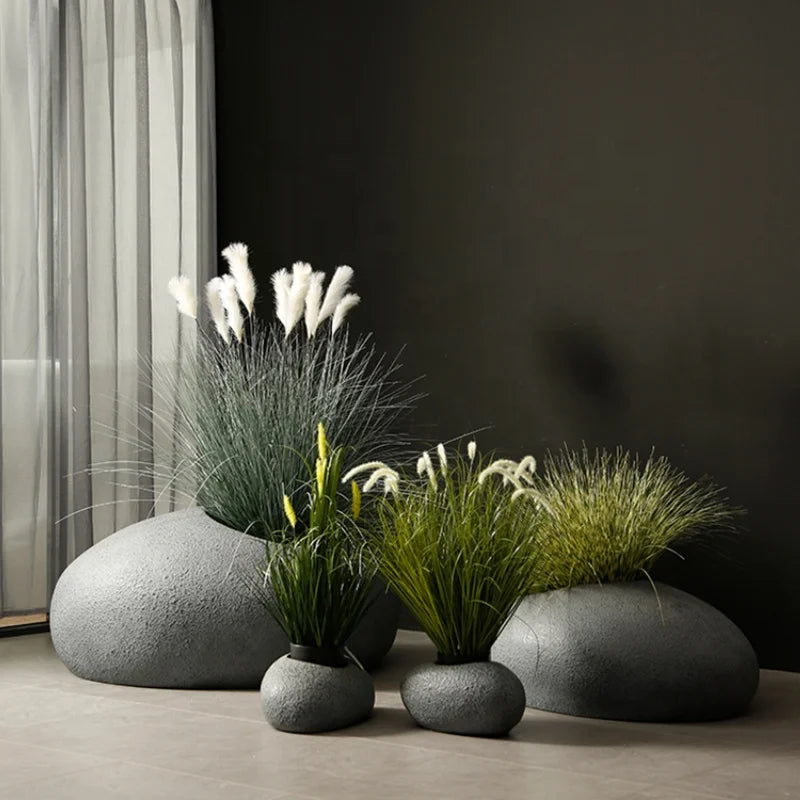 Nordic Style Modern Large FRP Planter Vertical Fiberglass plant pots for garden ornaments indoor outdoor garden supplies