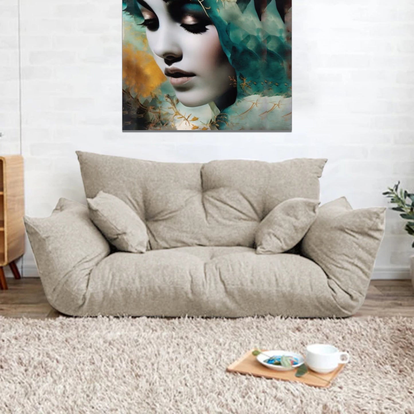 Fabric Folding Sofa - Japanese Style Living Room Furniture