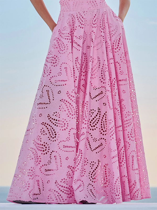 Casual Vacation Sleeveless Long Dress Two-Piece Set