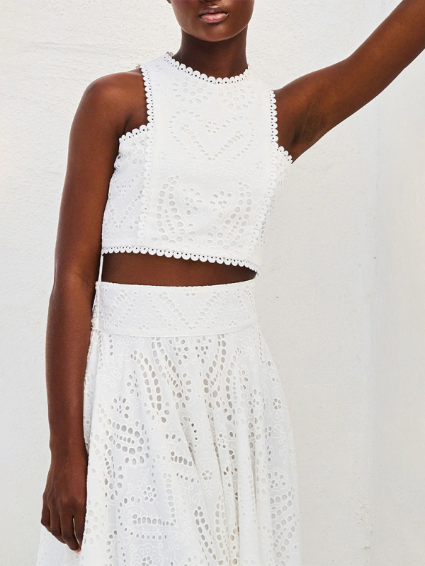 Casual Vacation Sleeveless Long Dress Two-Piece Set