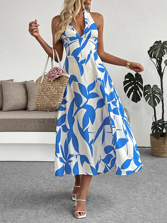 Floral print dress in a seaside holiday style