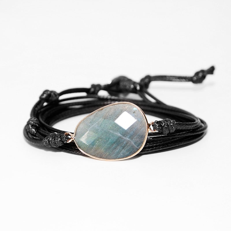 Natural Stone Rope Wrap Unisex Bracelet