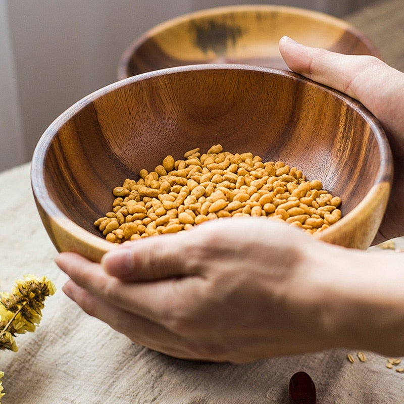 Natural Acacia Wooden Bowls - 3 Sizes