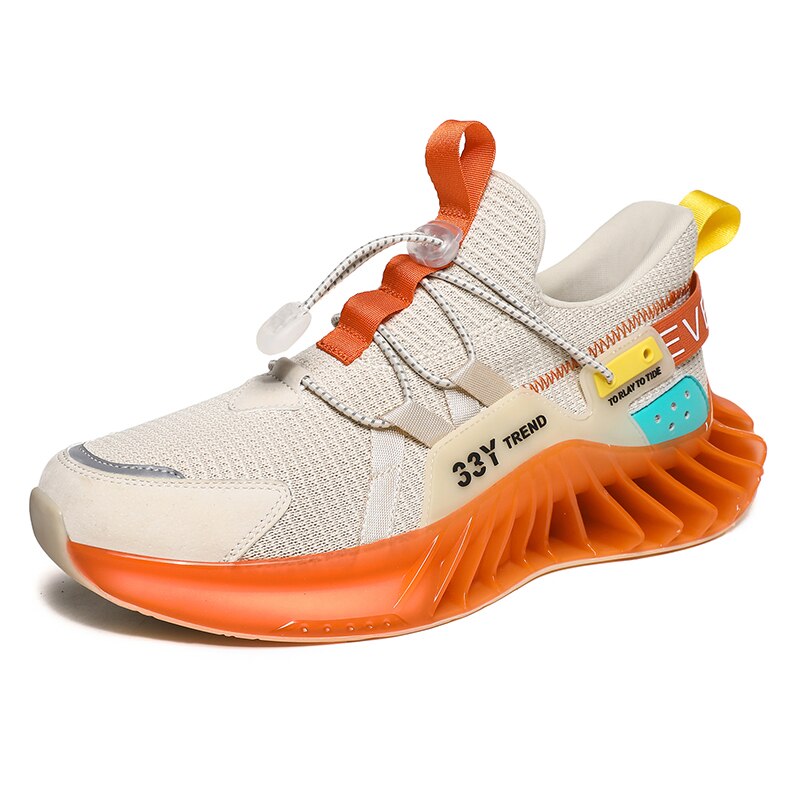 Looking for a stylish, durable, comfortable, and breathable sneaker? Look no further than our Blade 'One' Running shoe! Made with a mesh upper and a padded collar, these sneakers are perfect for everyday wear, whether you're running errands or working out.