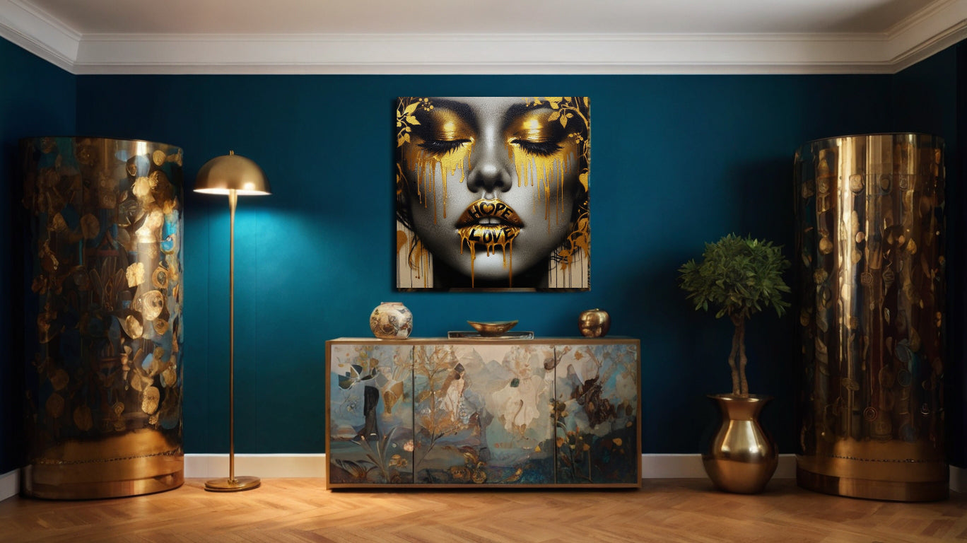 "Hope and Love" - Limited Edition NFT Metallic Wall Art by Lola Boshell