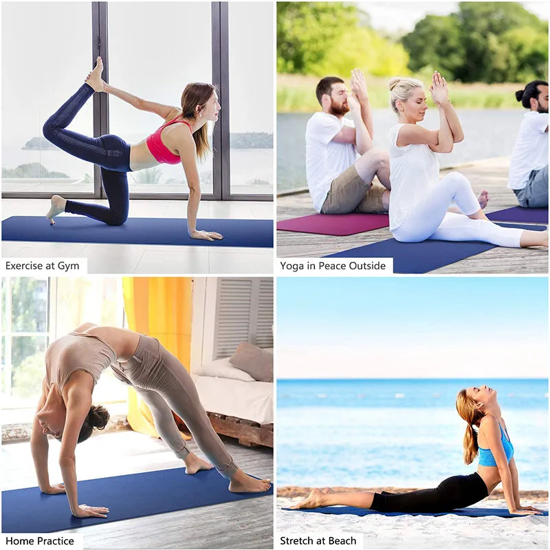 Premium 6mm Double Layer TPE Yoga Mat with Position Line - Ideal for Beginners, Home Gym, Fitness, Gymnastics, and Pilates