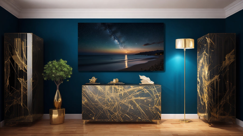 "Mallorca Night Skyline" Limited Edition Metallic Wall Art by Award-Winning Artist Emotional Alchemy