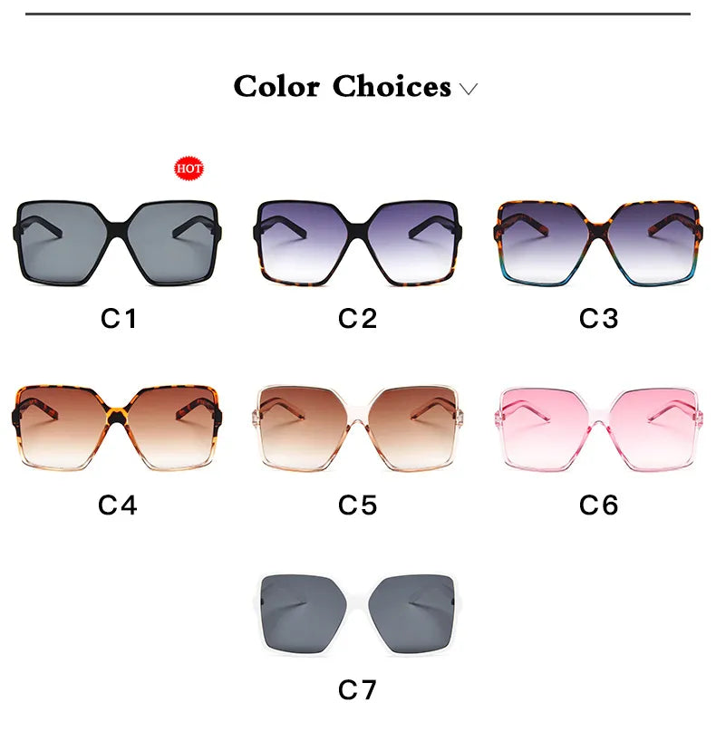 Fashion Women Oversize Sunglasses: Gradient Elegance, UV400 Protection