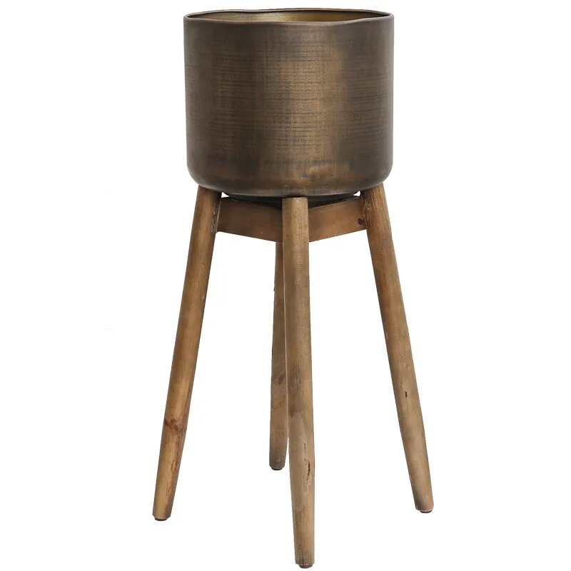 Retro Antique Copper Flower Pot Stand - Multifunctional Plant Display Stand