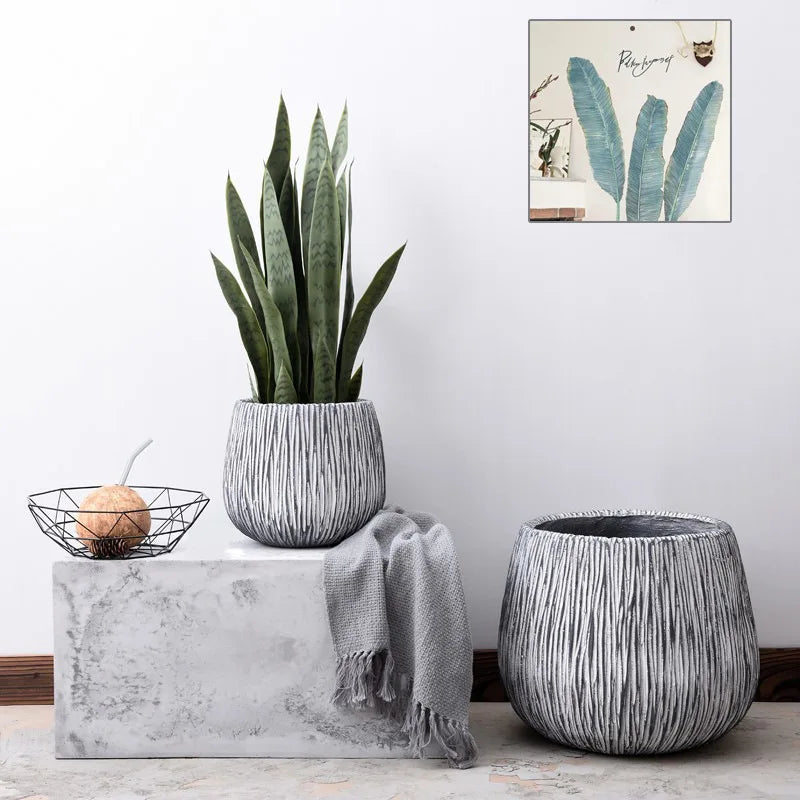 Nordic Style Reinforced Cement Plant Pot