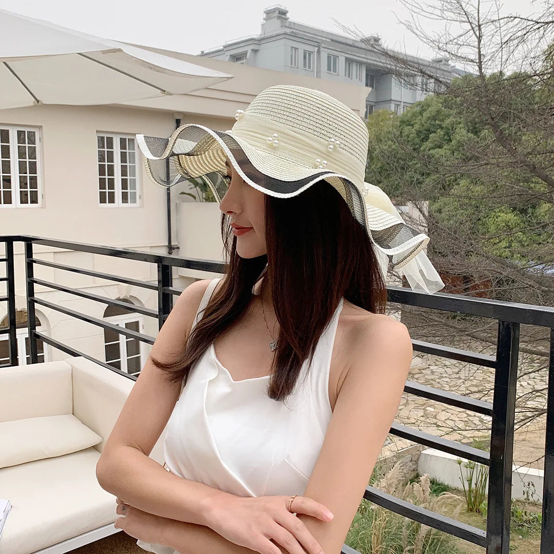 Women's Raffia Sun Hat with Bow