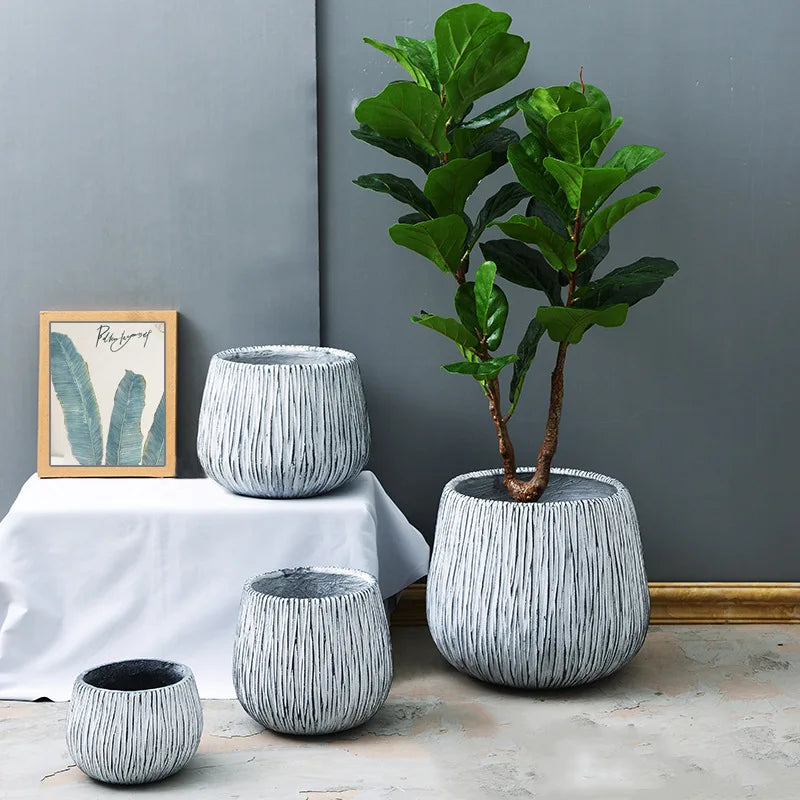 Nordic Style Reinforced Cement Plant Pot