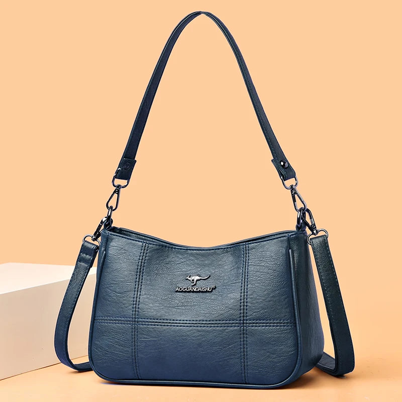 Luxury Genuine Leather Handbag: YaLePuck Women's Designer Shoulder Bag