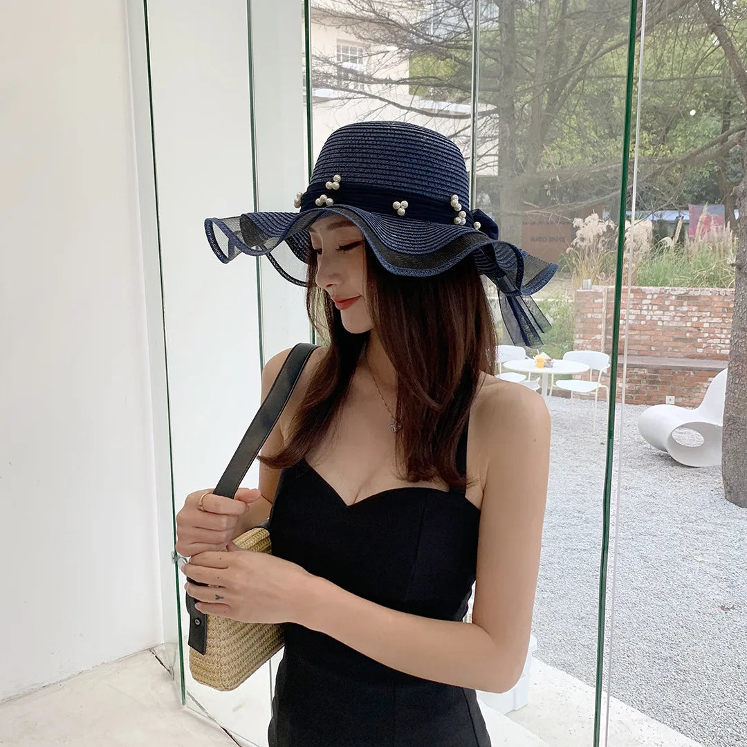 Women's Raffia Sun Hat with Bow