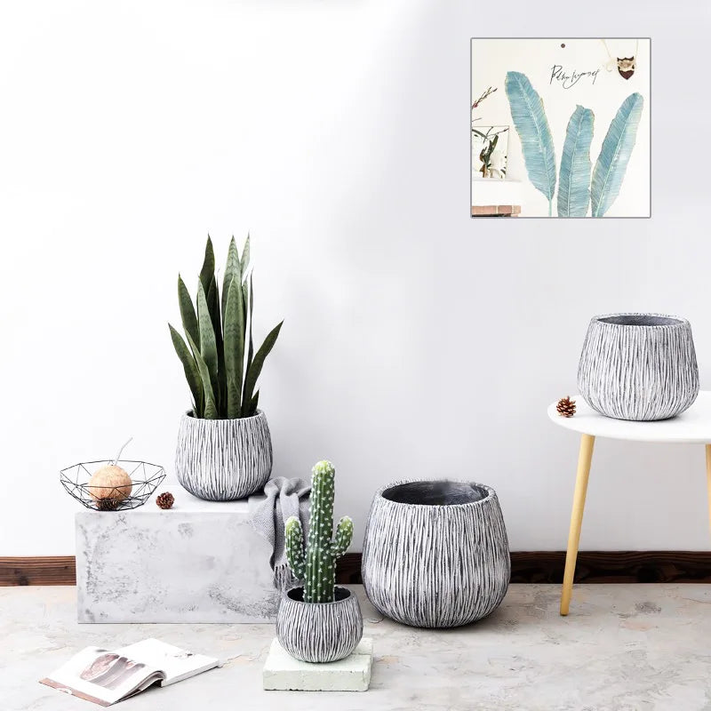 Nordic Style Reinforced Cement Plant Pot