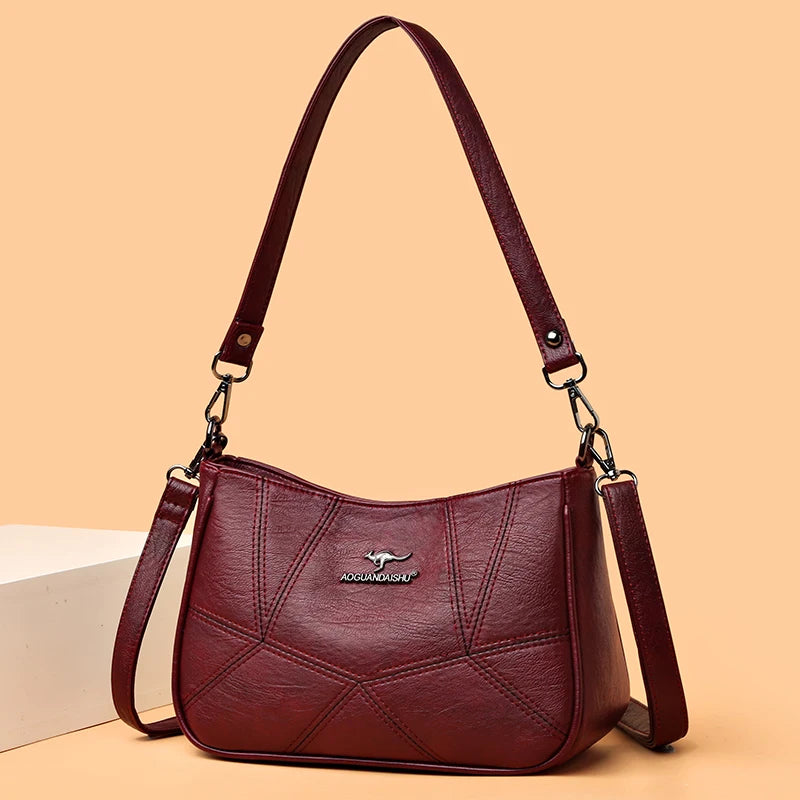 Luxury Genuine Leather Handbag: YaLePuck Women's Designer Shoulder Bag