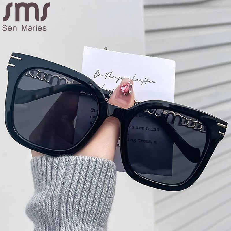 Square Punk Sunglasses Women Men Fashion Brand Designer Brown Black Sun Glasses UV400 Classics Shades Eyewear