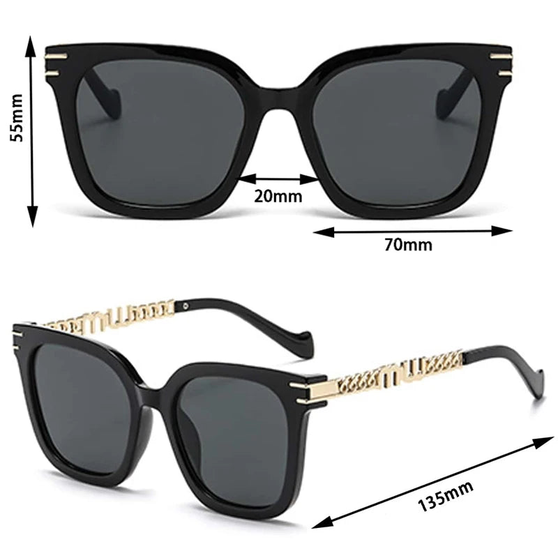 Square Punk Sunglasses Women Men Fashion Brand Designer Brown Black Sun Glasses UV400 Classics Shades Eyewear