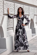 Long Sleeve Maxi Dress with Slit, by Roco