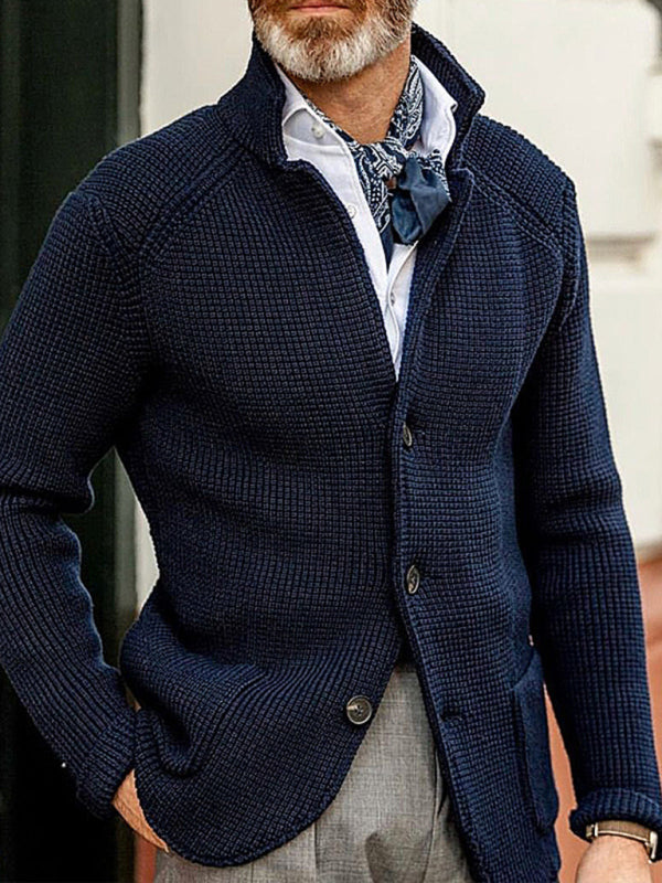 Men's Stand Collar Cardigan