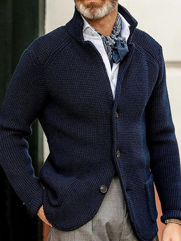 Men's Stand Collar Cardigan
