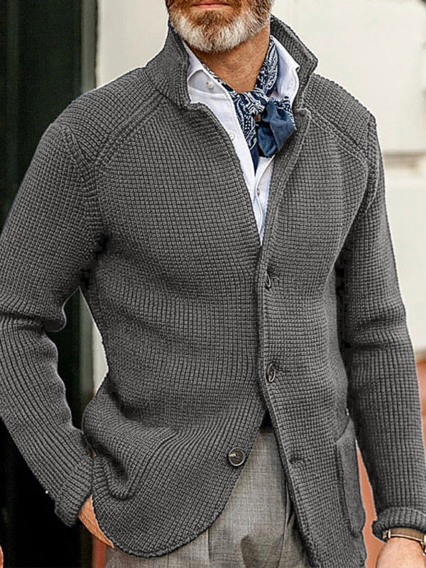 Men's Stand Collar Cardigan