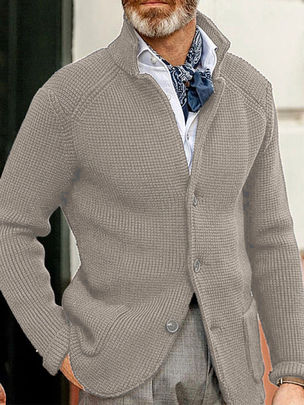 Men's Stand Collar Cardigan