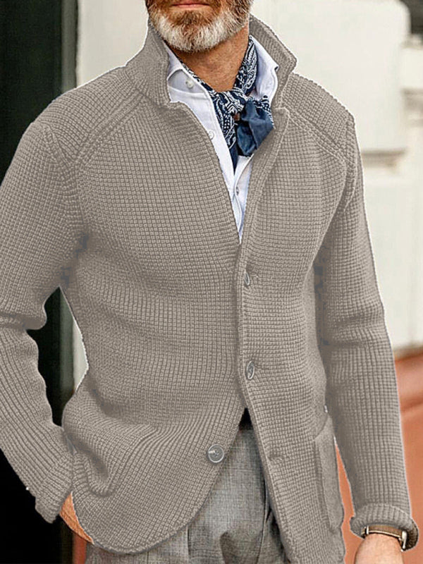 Men's Stand Collar Cardigan