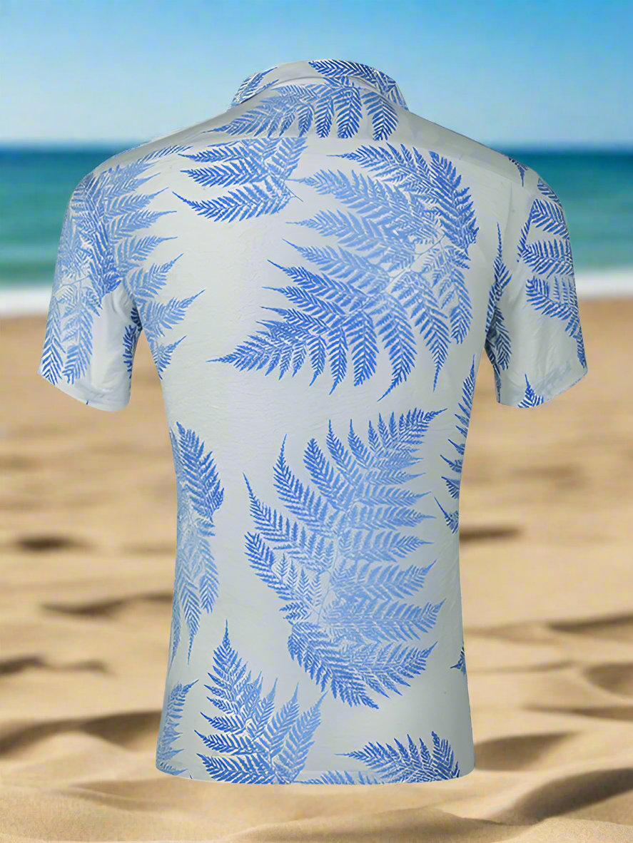 Loose Maple Leaf Print - Short Sleeve Shirt