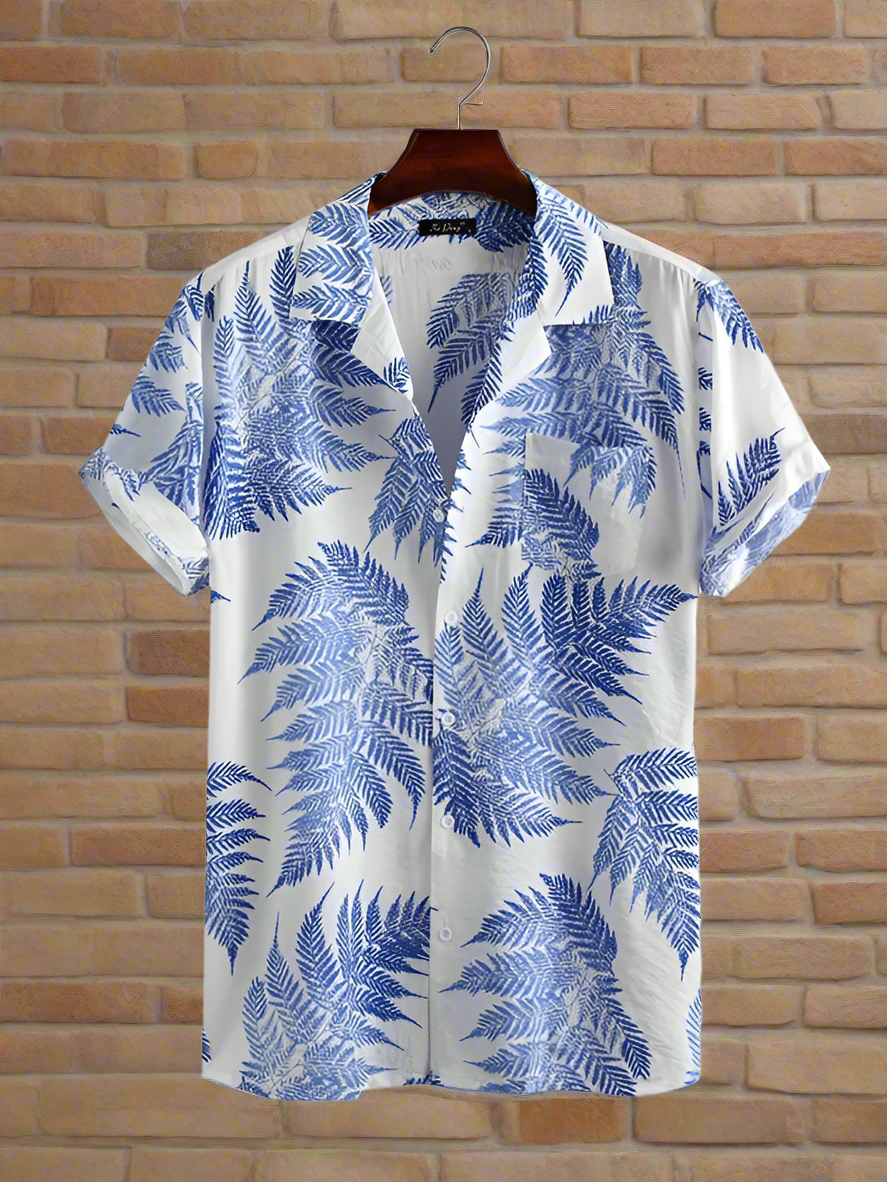 Loose Maple Leaf Print - Short Sleeve Shirt