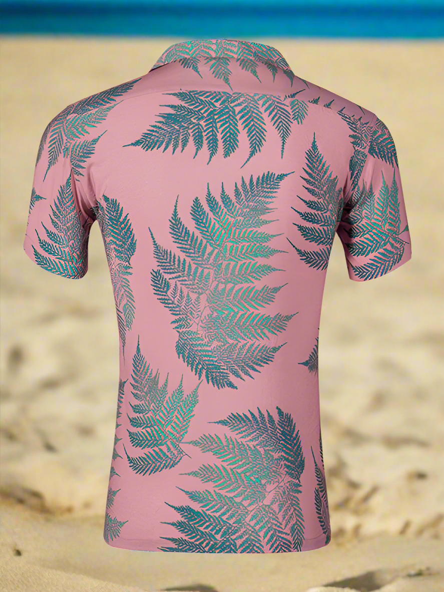 Loose Maple Leaf Print - Short Sleeve Shirt