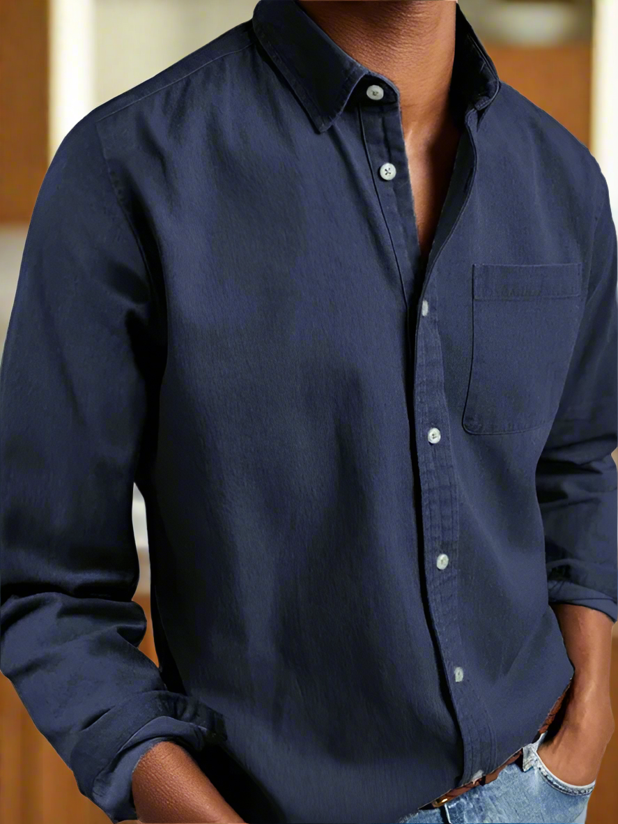 Long Sleeve Lapel Men's Shirt