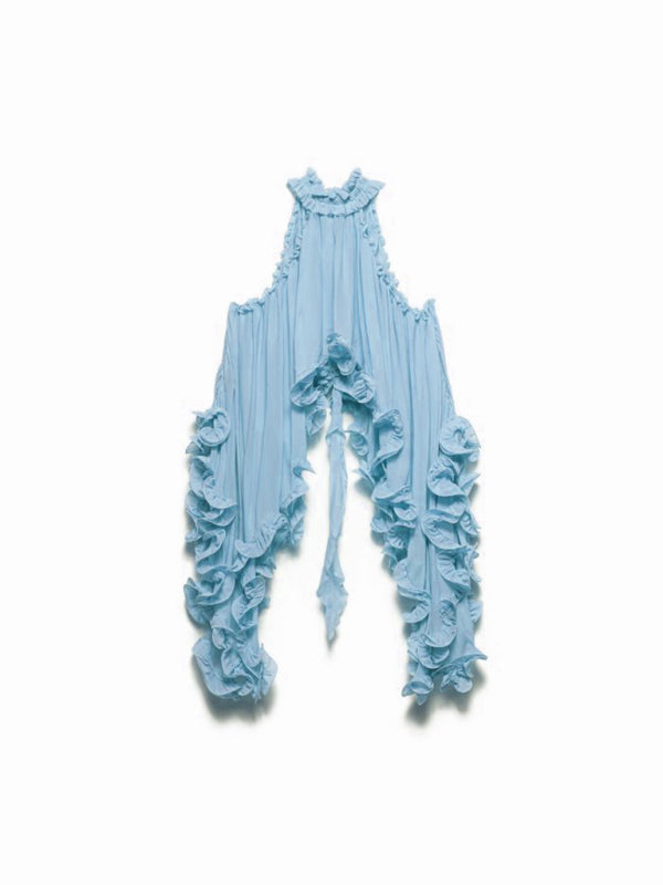 New style ruffle sleeveless skirt set