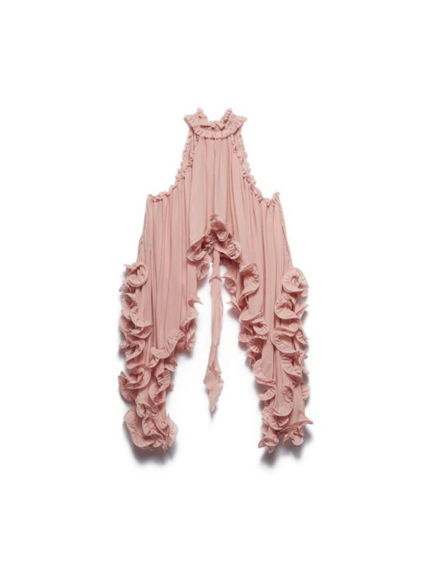 New style ruffle sleeveless skirt set