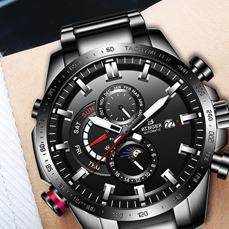 Upgrade Your Timekeeping with the Binger Men's Multi-Functional Automatic Mechanical Watch