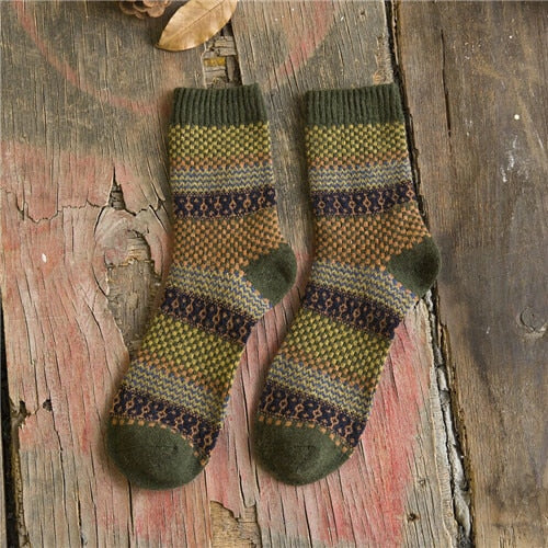 Striped Warm Thick Wool Eco-Friendly Socks