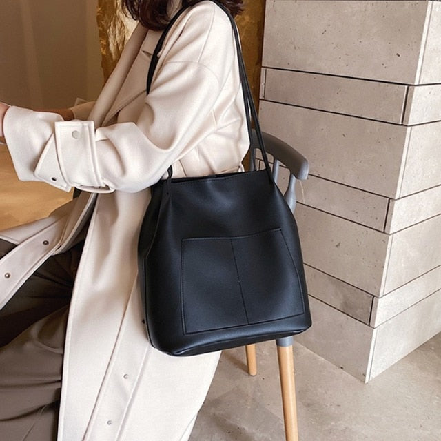 Faux Leather Stylish Shoulder Bag