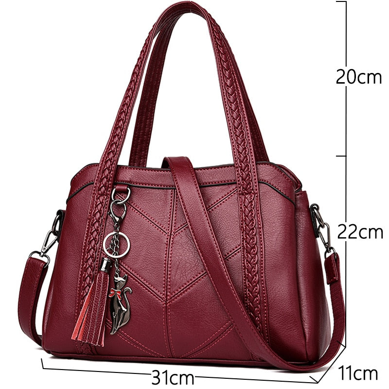Faux Leather Casual Tote Bag