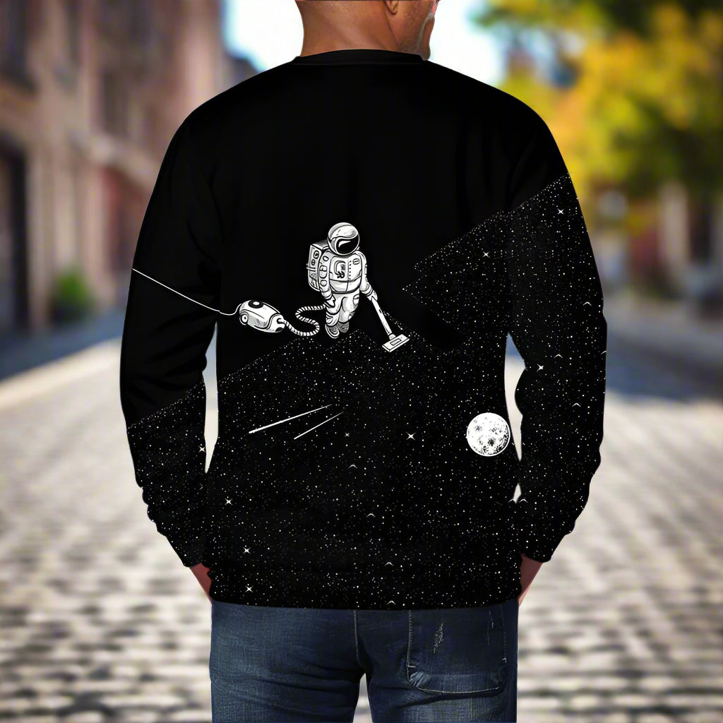 Cloudstyle 3D Sweatshirt. Space Vacuum Cleaner Robot. Jumper, Pullover, Streetwear