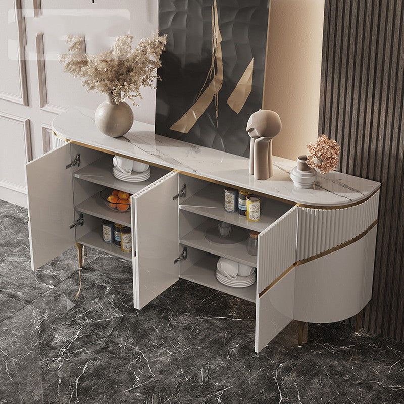 Modern Minimalist Entrance Hall Decoration Locker in White Wood