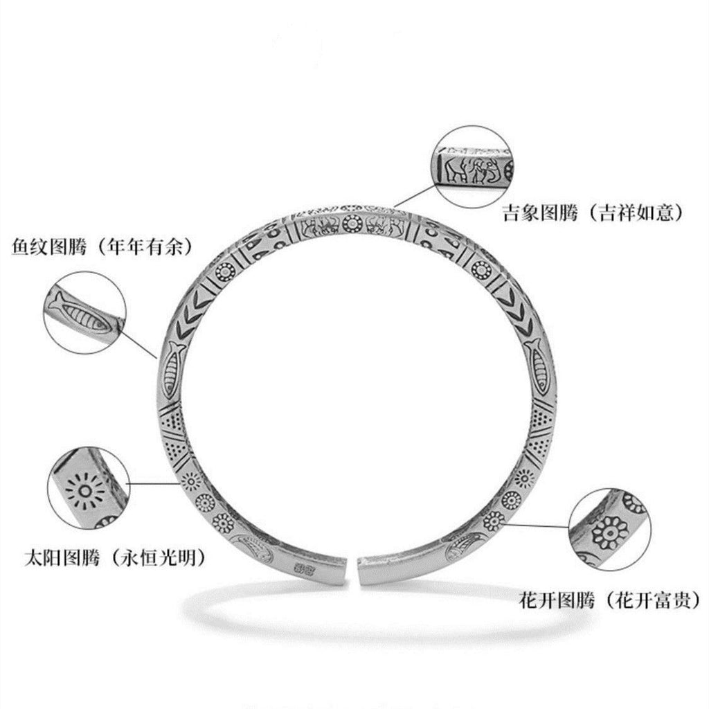 Totem national wind bracelet. Handmade in Silver