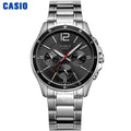 Casio Men's Quartz Watch: 50M Waterproof Timepiece with Ion Plated Case and Stainless Steel Band