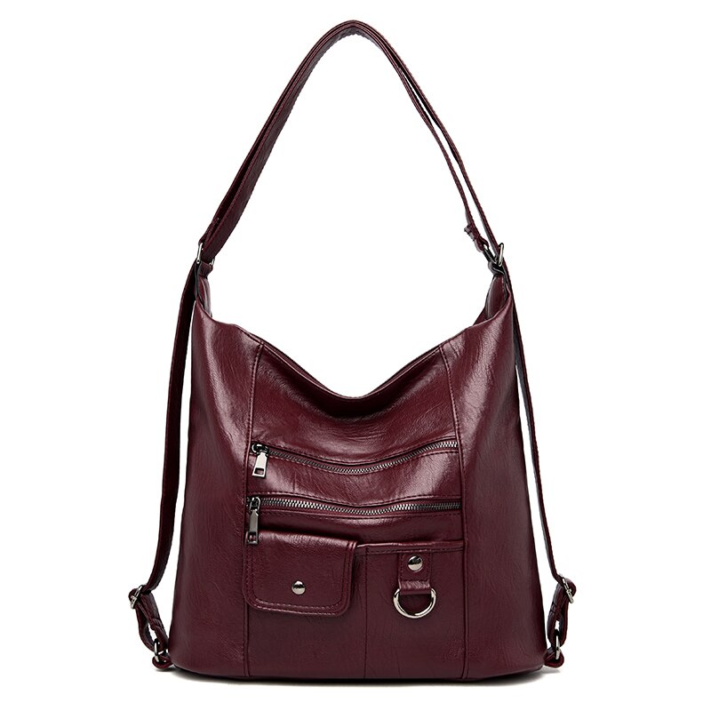 Women's Faux Leather Crossbody Handbag - Versatile Top-Handle/Shoulder Bag with Multifunctional Design