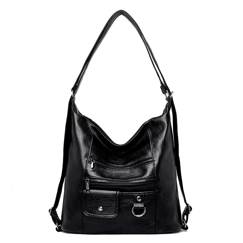 Women's Faux Leather Crossbody Handbag - Versatile Top-Handle/Shoulder Bag with Multifunctional Design