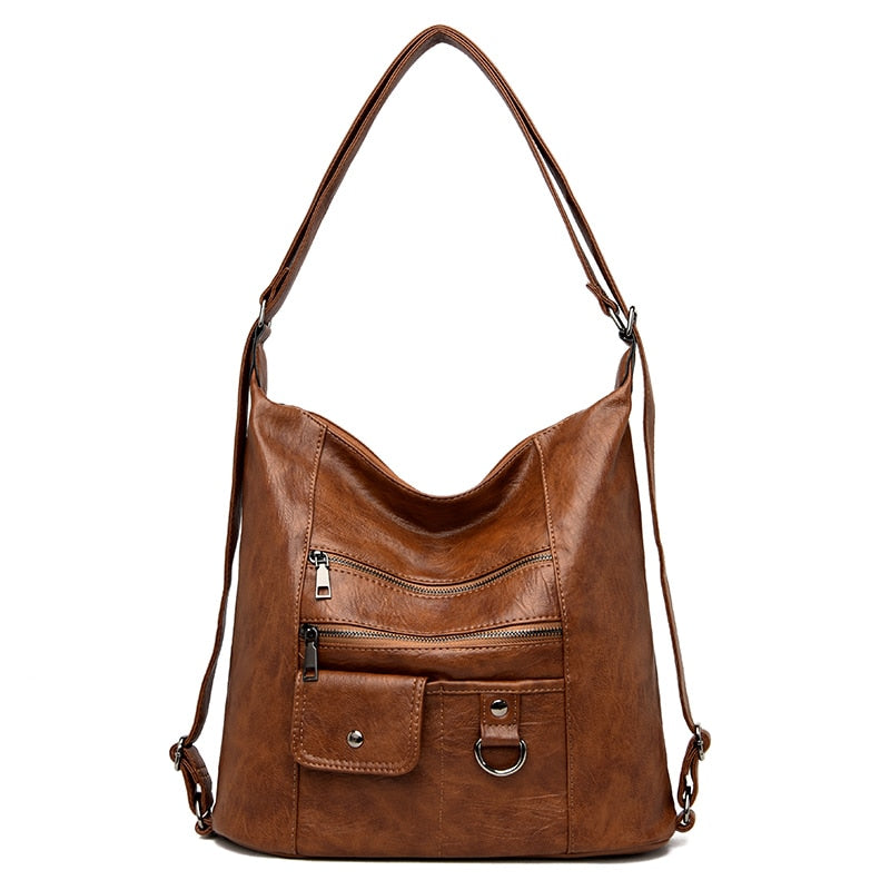 Women's Faux Leather Crossbody Handbag - Versatile Top-Handle/Shoulder Bag with Multifunctional Design